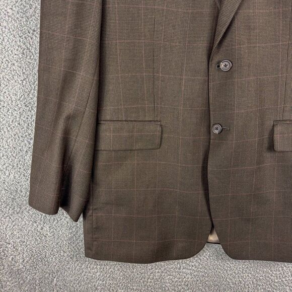 Chaps Blazer Men 42L Brown‎ Wool Cashmere Suit Jacket Business Casual Wedding - Picture 5 of 16